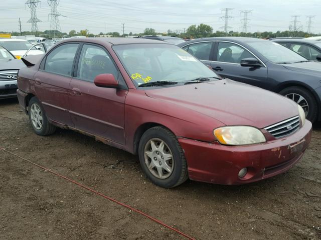 KNAFB121X25109956 - 2002 KIA SPECTRA MAROON photo 1