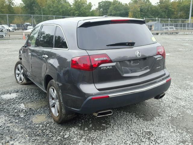 2HNYD2H32CH546729 - 2012 ACURA MDX TECHNO GRAY photo 3