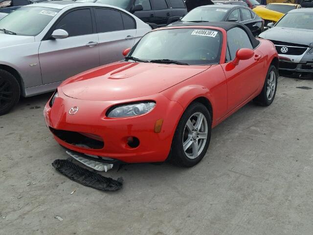 JM1NC25F670125925 - 2007 MAZDA MX-5 MIATA RED photo 2