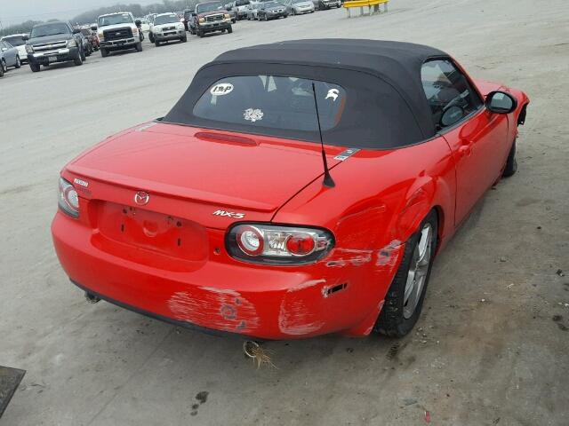 JM1NC25F670125925 - 2007 MAZDA MX-5 MIATA RED photo 4