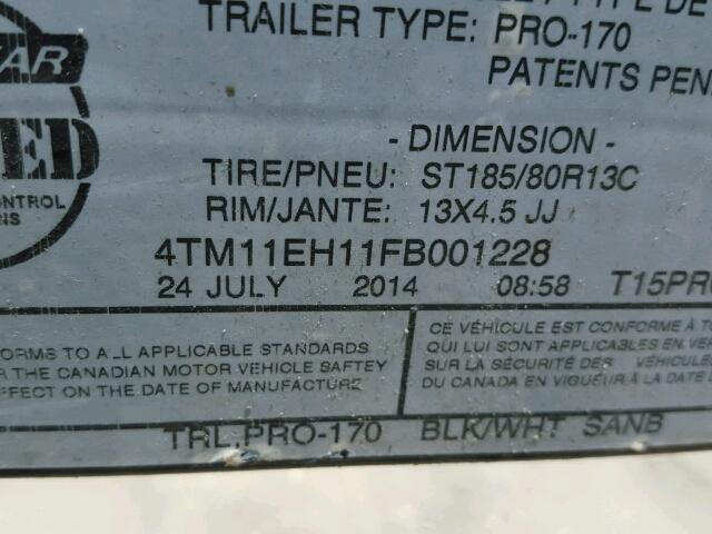 4TM11EH11FB001228 - 2015 TSTR TRAILER BLACK photo 10