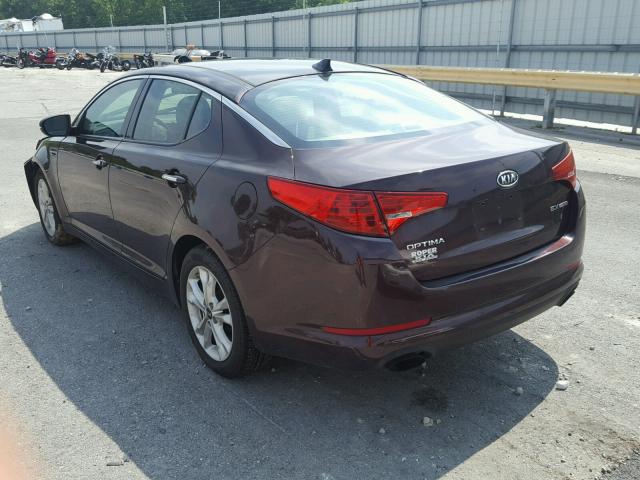 KNAGN4A66B5159862 - 2011 KIA OPTIMA EX PURPLE photo 3