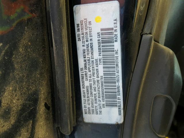 4S3BG6850V6602764 - 1997 SUBARU LEGACY OUT BLUE photo 10