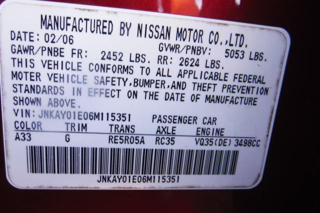 JNKAY01E06M115351 - 2006 INFINITI M35 RED photo 10