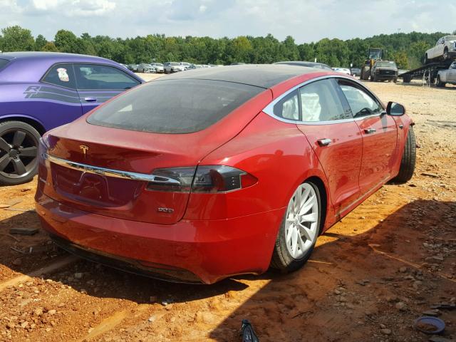 5YJSA1E21HF193293 - 2017 TESLA MODEL S RED photo 4