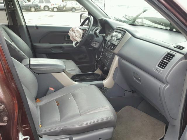 5FNYF18308B019196 - 2008 HONDA PILOT SE BURGUNDY photo 5