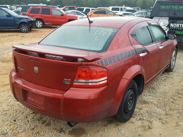 1B3LC56R38N136517 - 2008 DODGE AVENGER SX BURGUNDY photo 4