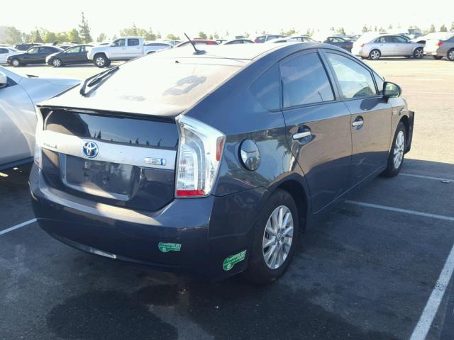 JTDKN3DP3E3051775 - 2014 TOYOTA PRIUS PLUG CHARCOAL photo 4