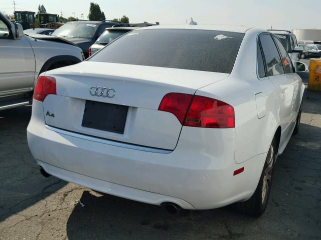 WAUAF78E78A134664 - 2008 AUDI A4 2.0T WHITE photo 4