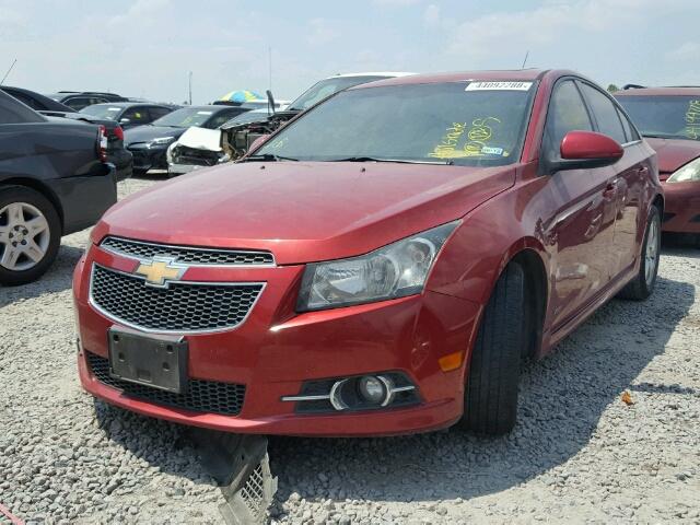 1G1PG5S92B7302346 - 2011 CHEVROLET CRUZE LT RED photo 2