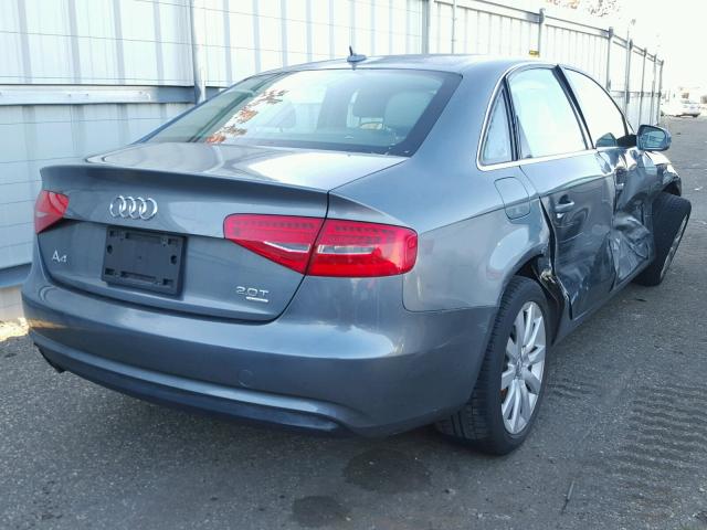 WAUBFAFL4DN018828 - 2013 AUDI A4 PREMIUM GRAY photo 4