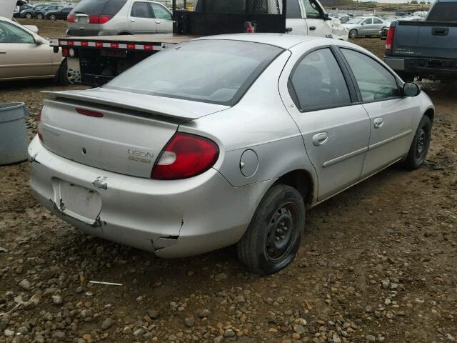 1C3ES46C9YD815931 - 2000 CHRYSLER NEON LE SILVER photo 4