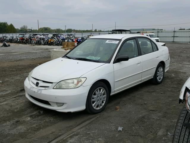 2HGES16525H514431 - 2005 HONDA CIVIC LX WHITE photo 2