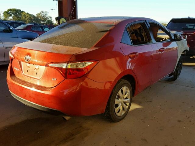 5YFBURHE0GP472572 - 2016 TOYOTA COROLLA L RED photo 4