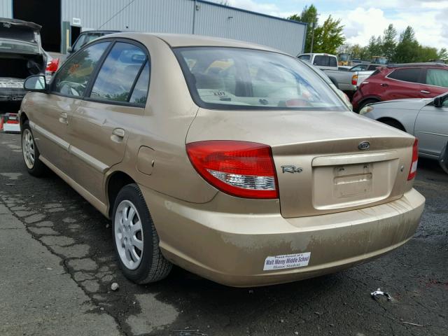 KNADC125536231059 - 2003 KIA RIO GOLD photo 3