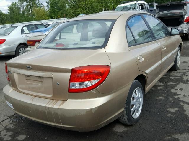 KNADC125536231059 - 2003 KIA RIO GOLD photo 4