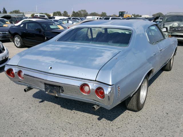 136371B196906 - 1971 CHEVROLET CHEVELLE BLUE photo 4