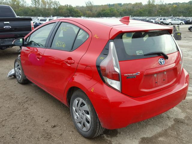 JTDKDTB36F1579827 - 2015 TOYOTA PRIUS C RED photo 3