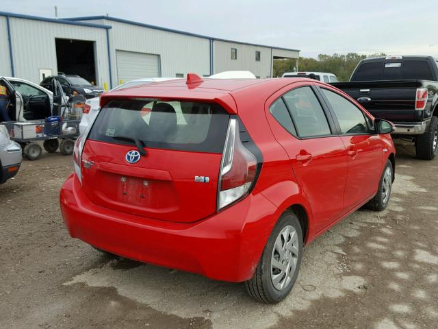 JTDKDTB36F1579827 - 2015 TOYOTA PRIUS C RED photo 4