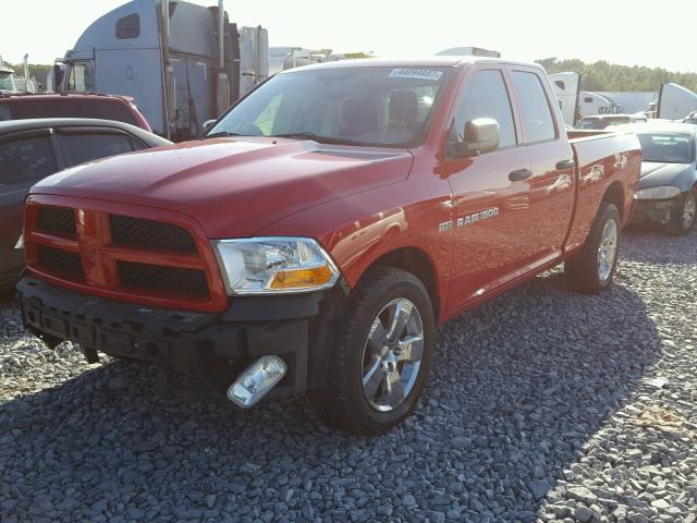 1C6RD6FT1CS300677 - 2012 DODGE RAM 1500 RED photo 2