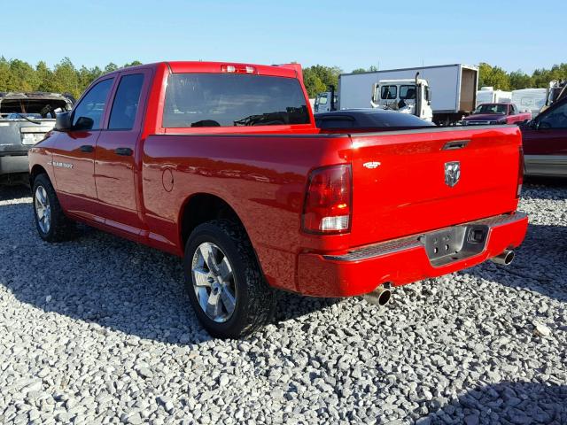 1C6RD6FT1CS300677 - 2012 DODGE RAM 1500 RED photo 3