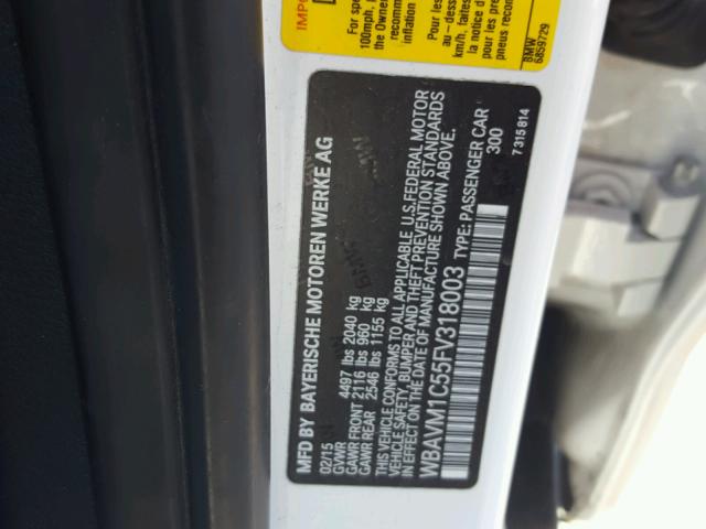 WBAVM1C55FV318003 - 2015 BMW X1 SDRIVE2 白色 照片 10