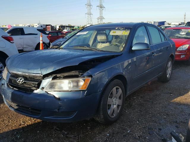 5NPET46C87H222451 - 2007 HYUNDAI SONATA BLUE photo 2