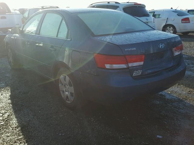 5NPET46C87H222451 - 2007 HYUNDAI SONATA BLUE photo 3