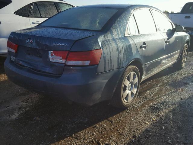 5NPET46C87H222451 - 2007 HYUNDAI SONATA BLUE photo 4