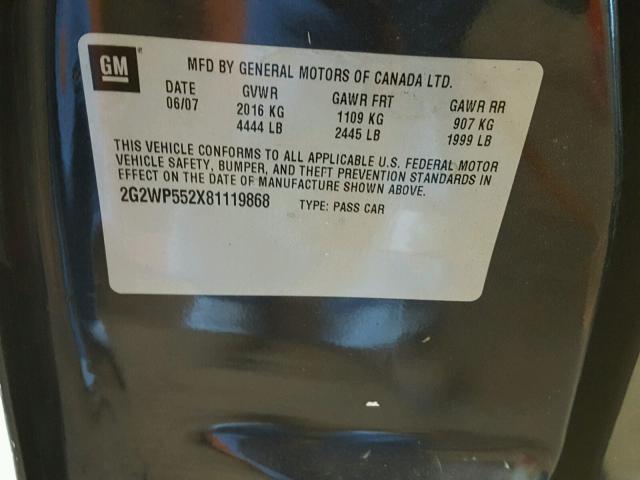 2G2WP552X81119868 - 2008 PONTIAC GRAND PRIX Boz foto 10