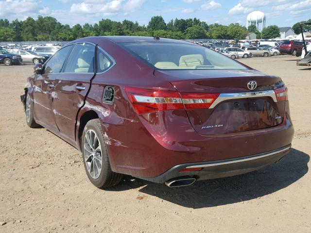 4T1BK1EB2HU259981 - 2017 TOYOTA AVALON XLE RED photo 3