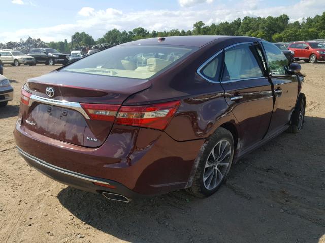 4T1BK1EB2HU259981 - 2017 TOYOTA AVALON XLE RED photo 4