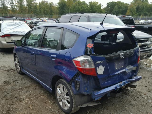 JHMGE8H45AS024448 - 2010 HONDA FIT BLUE photo 3