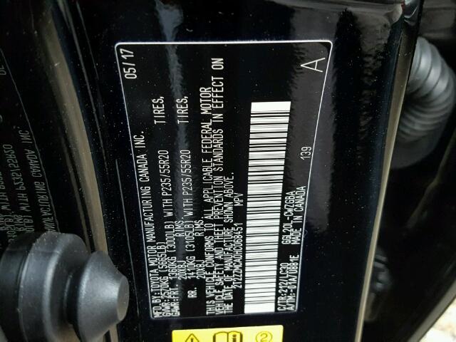 2T2ZZMCA0HC068451 - 2017 LEXUS RX 350 BLACK photo 10