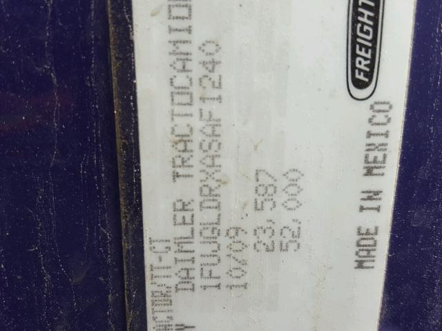1FUJGLDRXASAF1240 - 2010 FREIGHTLINER CASCADIA 1 PURPLE photo 10