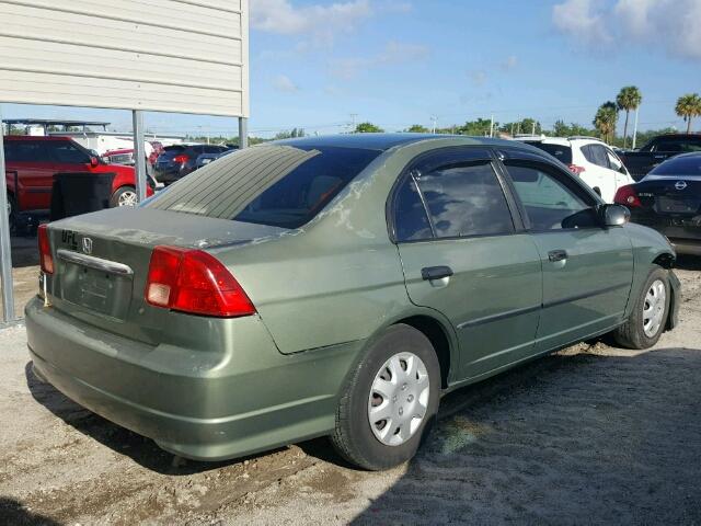 1HGES16374L006858 - 2004 HONDA CIVIC DX V GREEN photo 4