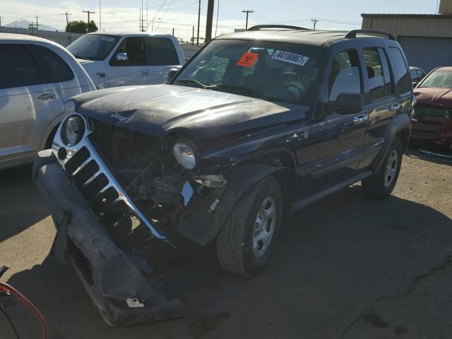 1J4GL48K36W200681 - 2006 JEEP LIBERTY SP BLUE photo 2