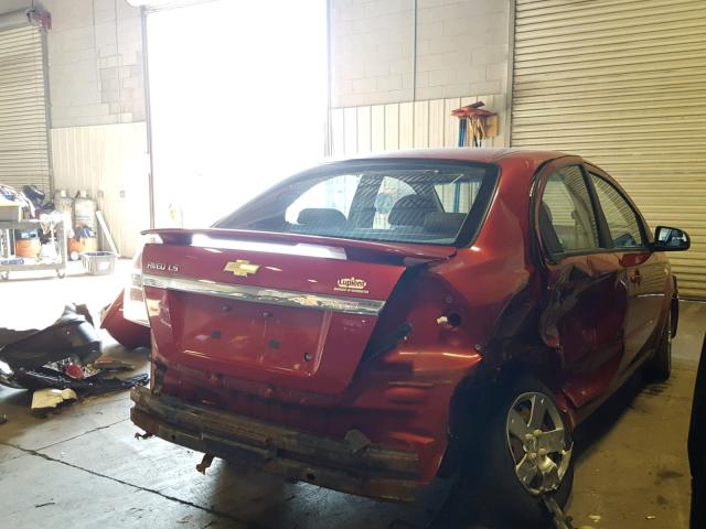 KL1TD56608B196720 - 2008 CHEVROLET AVEO BASE Kasztanowy zdjęcie 4