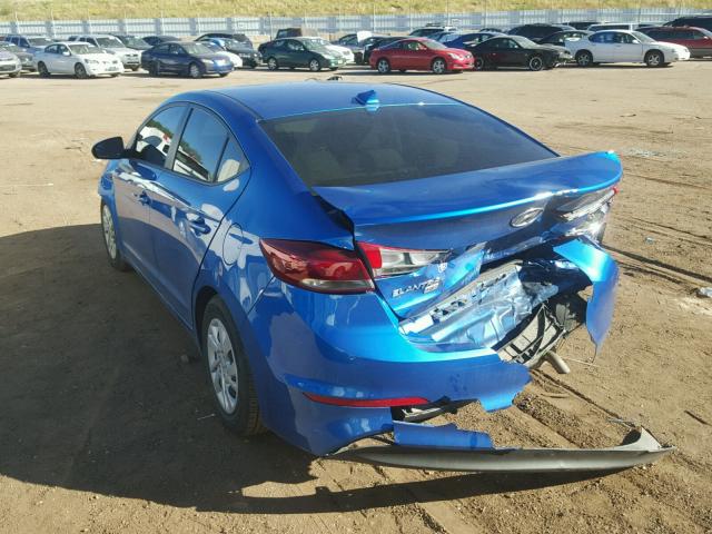 5NPD74LF8HH080277 - 2017 HYUNDAI ELANTRA SE BLUE photo 3