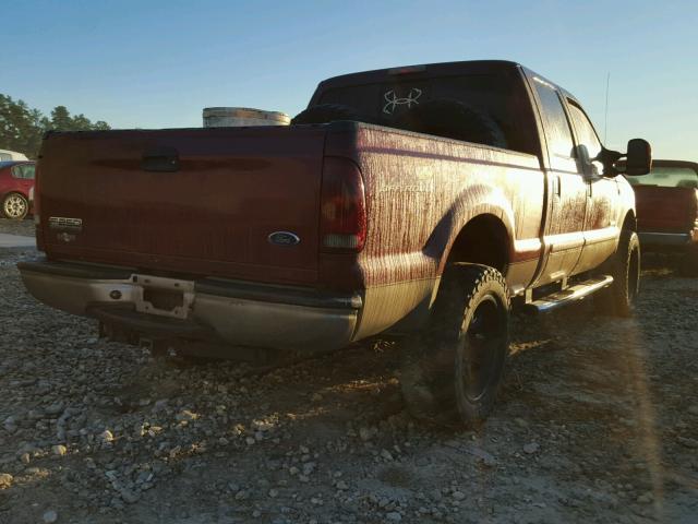 1FTSW21P57EA75241 - 2007 FORD F250 SUPER BURGUNDY photo 4