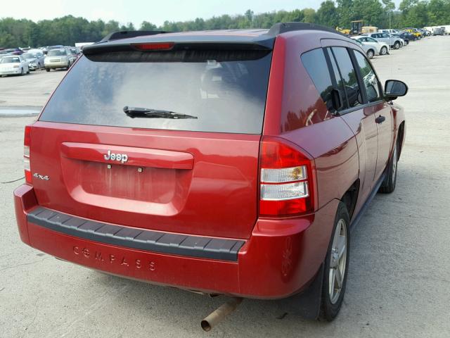 1J8FF47W37D261029 - 2007 JEEP COMPASS RED photo 4