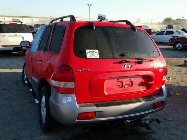 KM8SC73E95U858501 - 2005 HYUNDAI SANTA FE RED photo 3