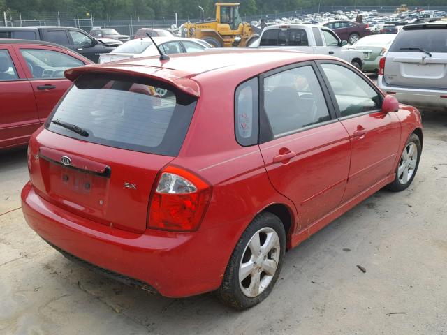 KNAFE162985011309 - 2008 KIA SPECTRA5 5 RED photo 4