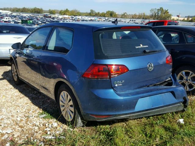 3VW817AU0FM020178 - 2015 VOLKSWAGEN GOLF BLUE photo 3