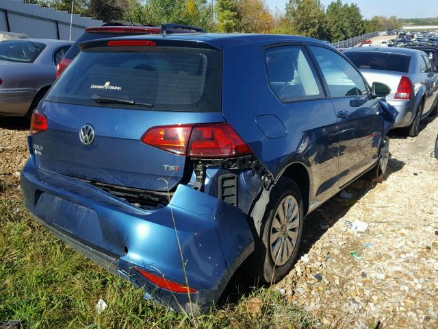 3VW817AU0FM020178 - 2015 VOLKSWAGEN GOLF BLUE photo 4