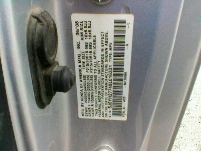 5J6YH27748L016331 - 2008 HONDA ELEMENT EX SILVER photo 10