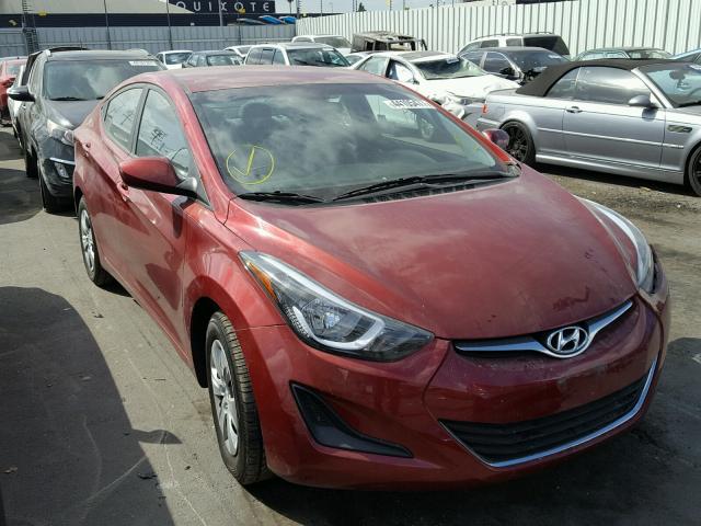 5NPDH4AE2GH748435 - 2016 HYUNDAI ELANTRA SE MAROON photo 1