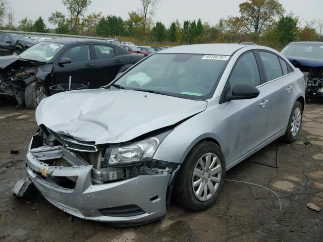 1G1PC5SH2B7109455 - 2011 CHEVROLET CRUZE LS SILVER photo 2