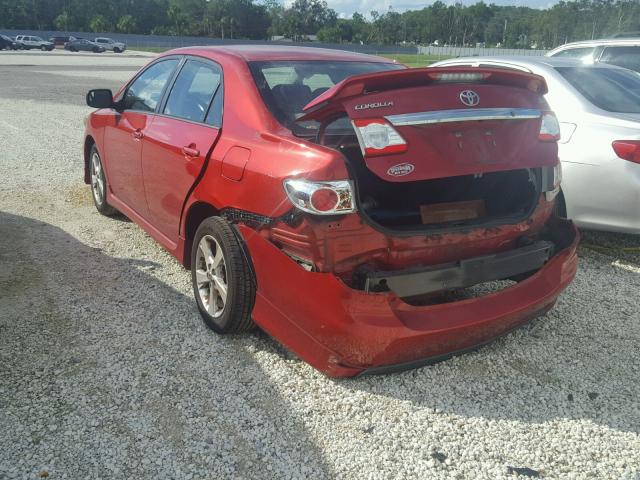 5YFBU4EE3CP060017 - 2012 TOYOTA COROLLA BA RED photo 3