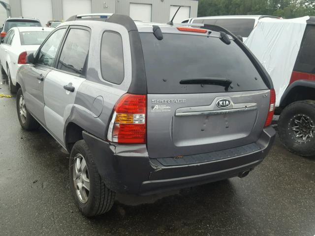 KNDJF724687529337 - 2008 KIA SPORTAGE L GRAY photo 3